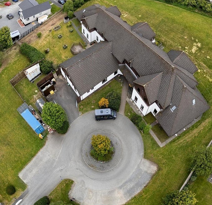 Aerial shot of a 38-bedroom care home.