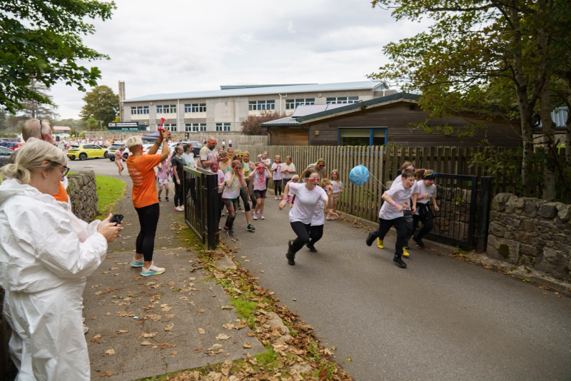 Runners at the start of the ColourRun event