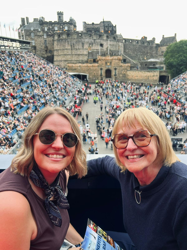Jane Hepburn and mum Betty at the Tattoo