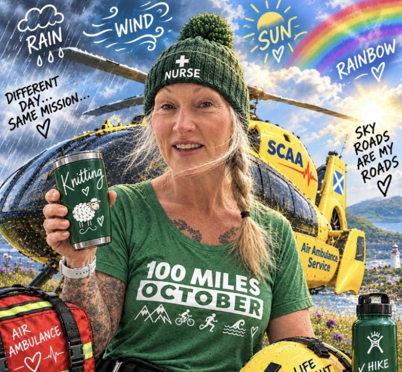 Barra fundraiser Carole-Ann Klar is running 100 miles in aid of Scotland’s Charity Air Ambulance.