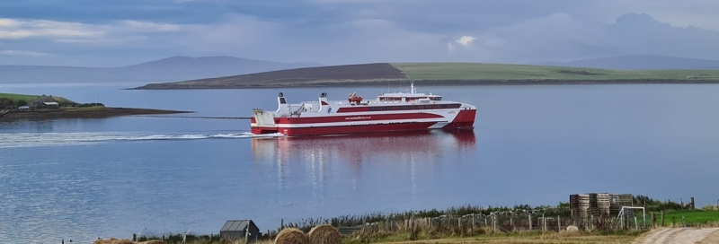 MV Alfred, Pentland Ferries vessel, under passage.